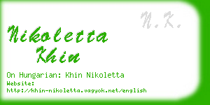 nikoletta khin business card